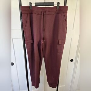 32 Degrees Heat Women's Tech Cargo Jogger Pants Dark Red Fudge (Maroon Ish) XL